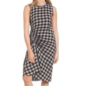 James Perse Spiral Shirred Sheath SANDFRENC dress